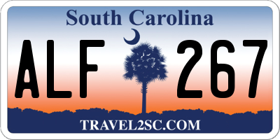 SC license plate ALF267