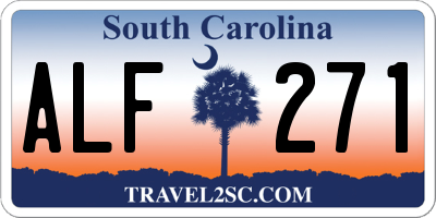 SC license plate ALF271