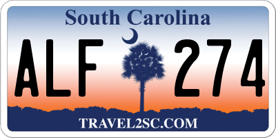 SC license plate ALF274