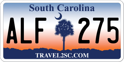 SC license plate ALF275