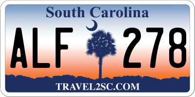 SC license plate ALF278