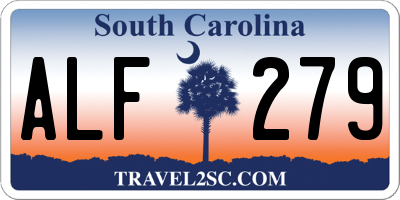 SC license plate ALF279