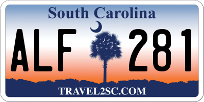 SC license plate ALF281