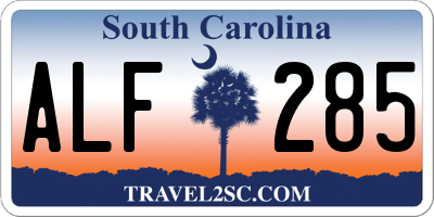 SC license plate ALF285