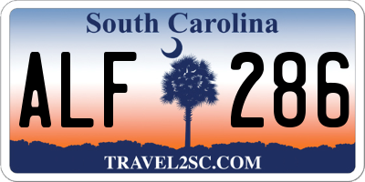 SC license plate ALF286