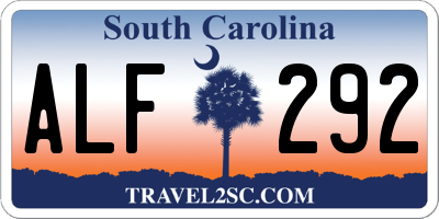 SC license plate ALF292