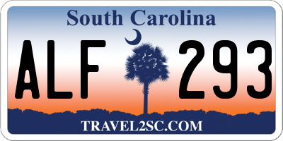 SC license plate ALF293