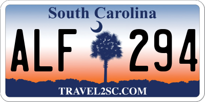 SC license plate ALF294