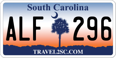 SC license plate ALF296