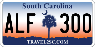 SC license plate ALF300