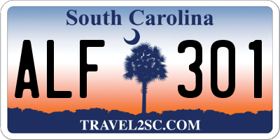 SC license plate ALF301