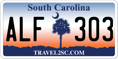 SC license plate ALF303
