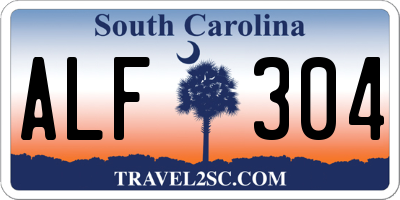 SC license plate ALF304