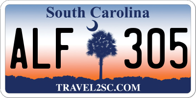 SC license plate ALF305