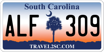 SC license plate ALF309