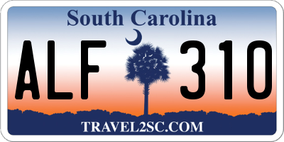 SC license plate ALF310