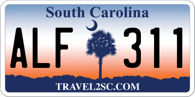 SC license plate ALF311