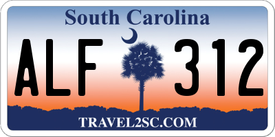 SC license plate ALF312