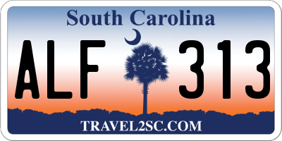 SC license plate ALF313