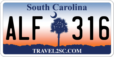 SC license plate ALF316