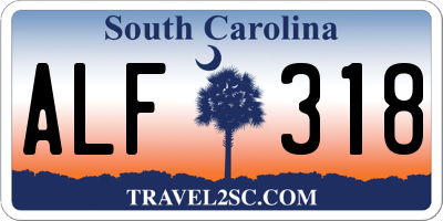 SC license plate ALF318