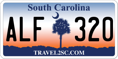 SC license plate ALF320
