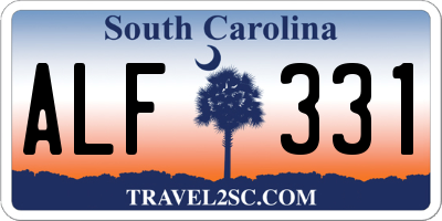 SC license plate ALF331