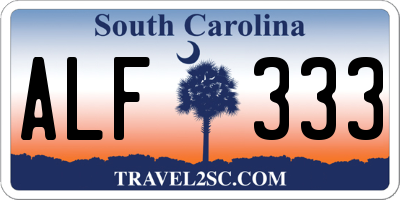 SC license plate ALF333