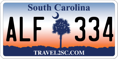SC license plate ALF334