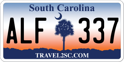 SC license plate ALF337