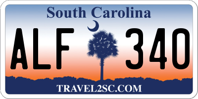 SC license plate ALF340