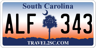 SC license plate ALF343
