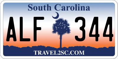 SC license plate ALF344