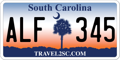 SC license plate ALF345