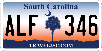 SC license plate ALF346