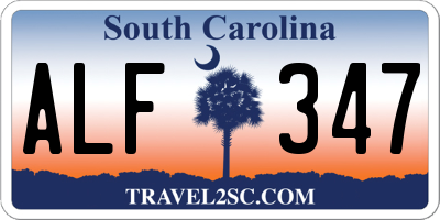 SC license plate ALF347