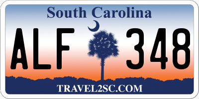 SC license plate ALF348