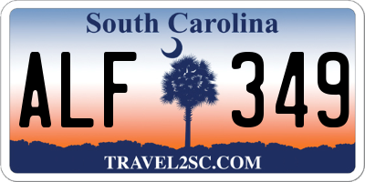 SC license plate ALF349