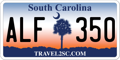 SC license plate ALF350