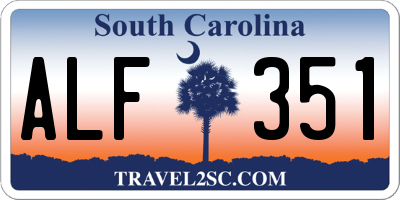 SC license plate ALF351