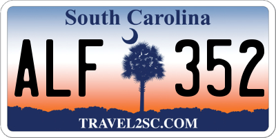 SC license plate ALF352