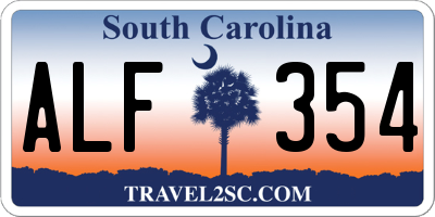 SC license plate ALF354