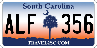 SC license plate ALF356