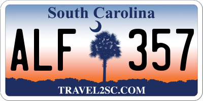 SC license plate ALF357