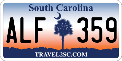 SC license plate ALF359