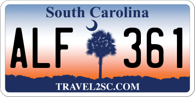SC license plate ALF361
