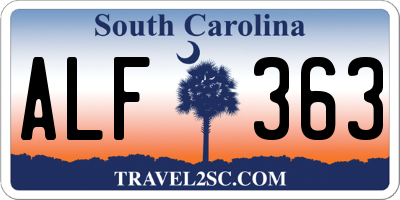SC license plate ALF363