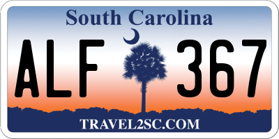 SC license plate ALF367
