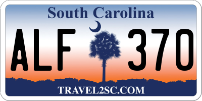 SC license plate ALF370