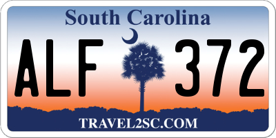 SC license plate ALF372